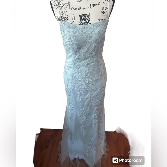 PromGirl Blue Mermaid Prom Dress - Picture 3 of 11